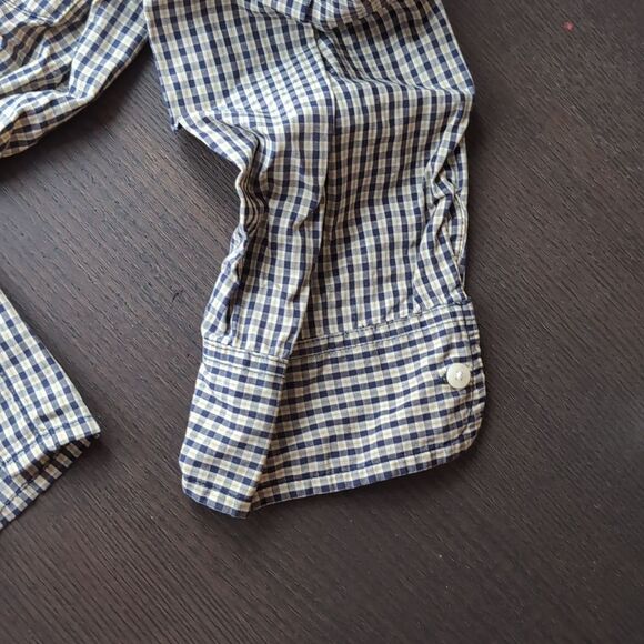 arizona Jeans Cotton Check Elbow Sleeve Shirt Size M - Picture 4 of 6